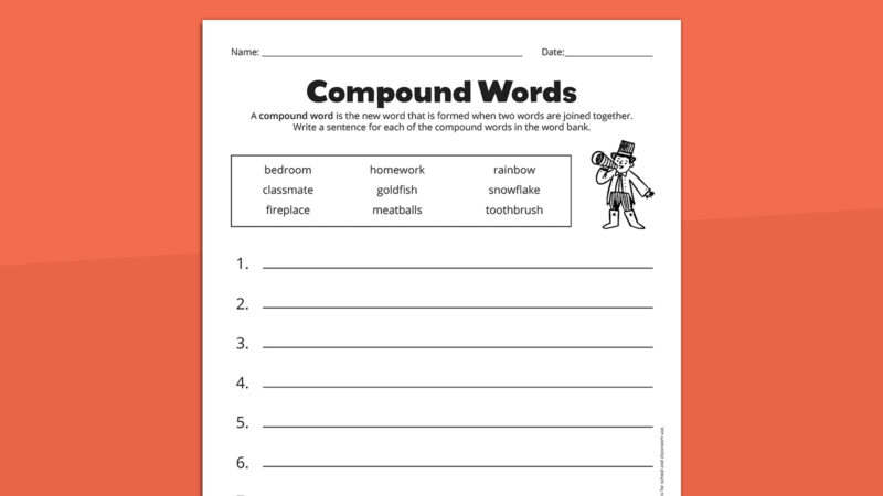 Compound words worksheet