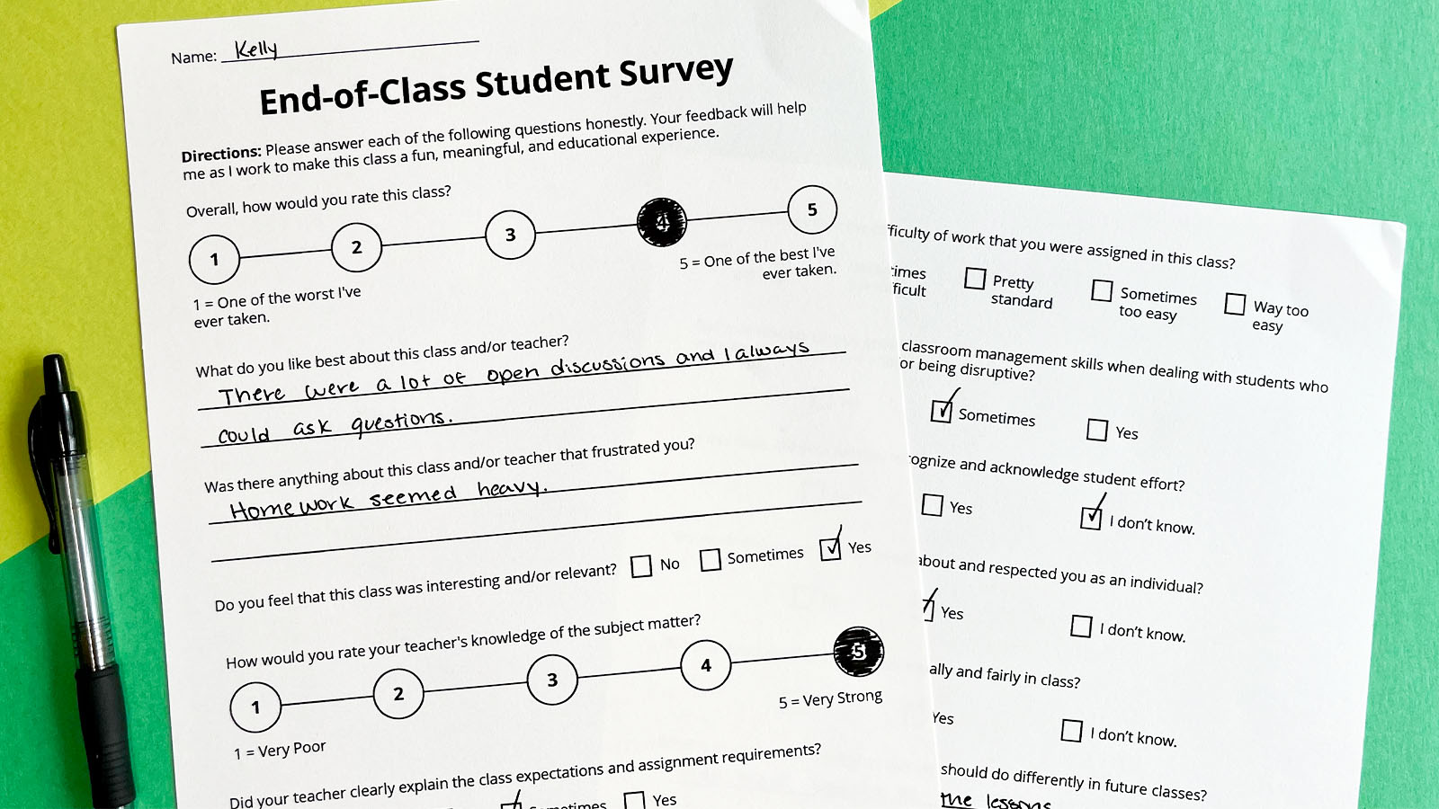 Images of the End-of-the-Year Student Survey