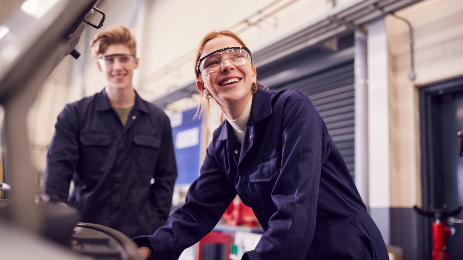 Photo of two students in vocational training showing college is not for everyone