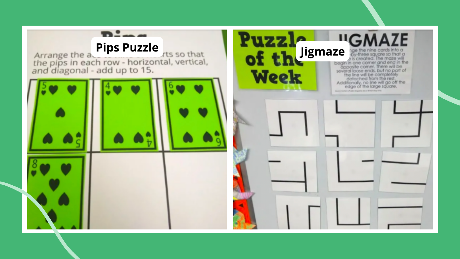 Math puzzles feature