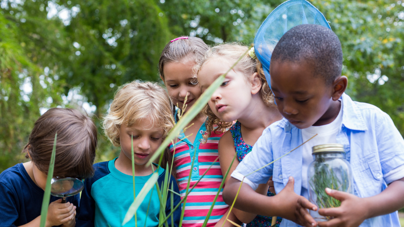 Students participating in outside time for kids